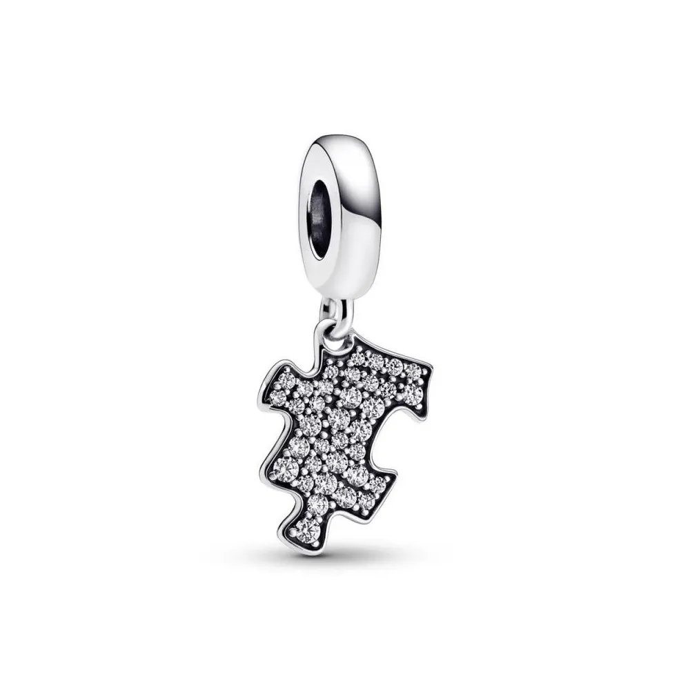 Charm Colgante en plata de ley Pieza de Puzzle Brillante Pandora