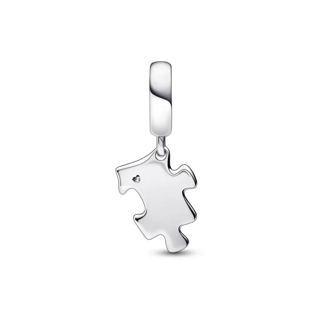 Charm Colgante en plata de ley Pieza de Puzzle Brillante Pandora