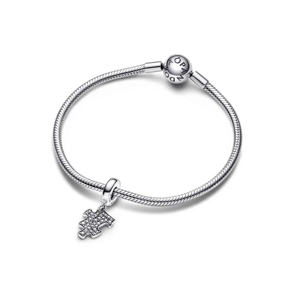 Charm Colgante en plata de ley Pieza de Puzzle Brillante Pandora