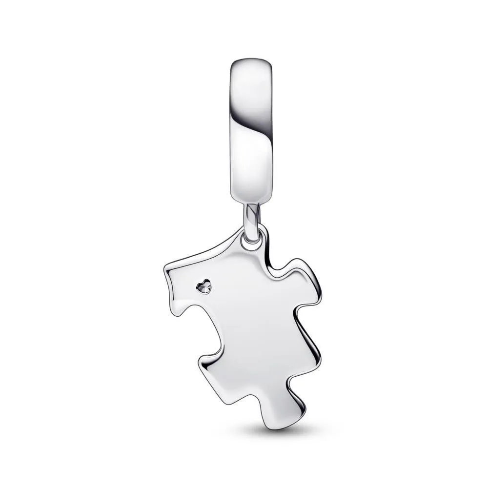 Charm Colgante en plata de ley Pieza de Puzzle Brillante Pandora