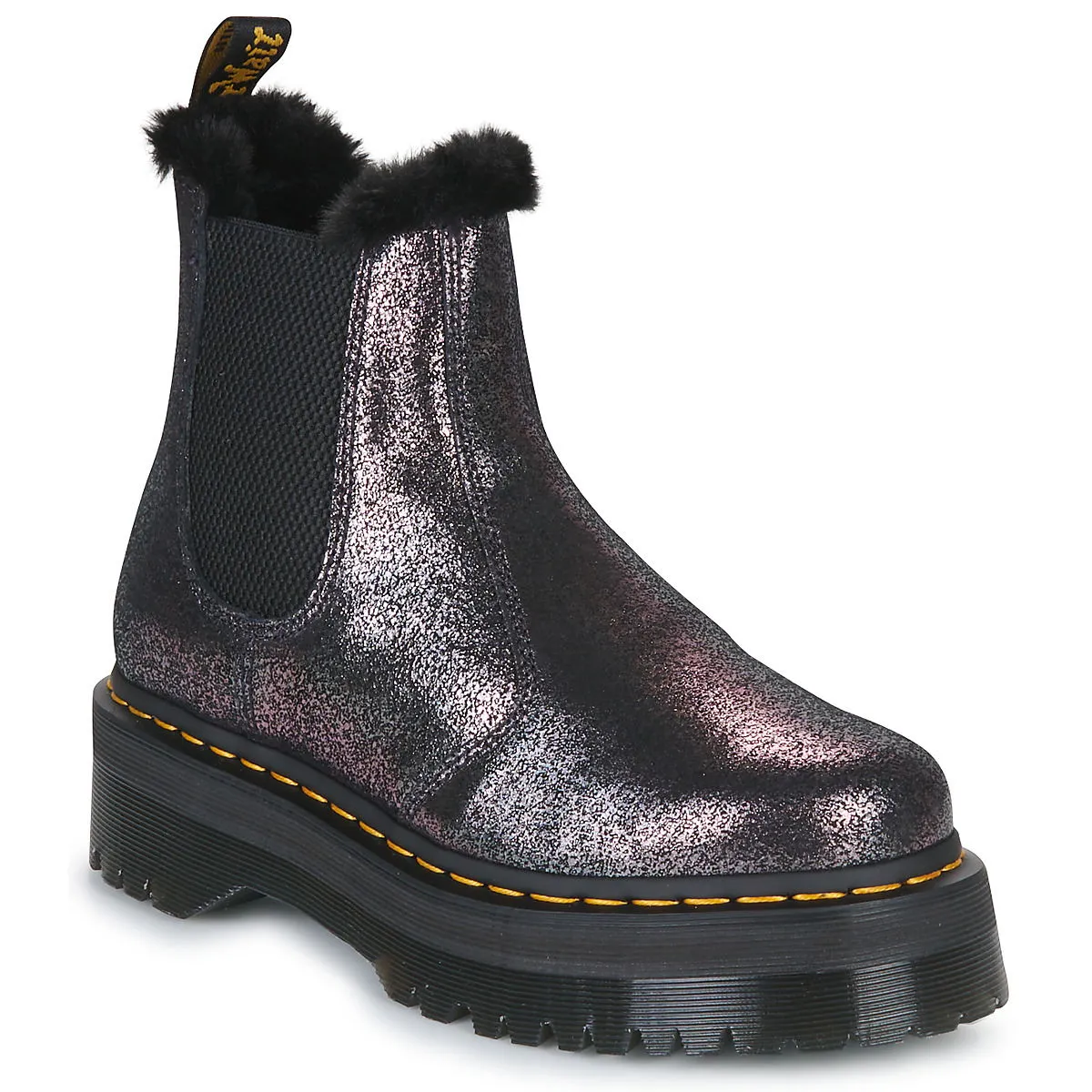 Dr. Martens 2976 Quad Fur Lined Distressed Metallic