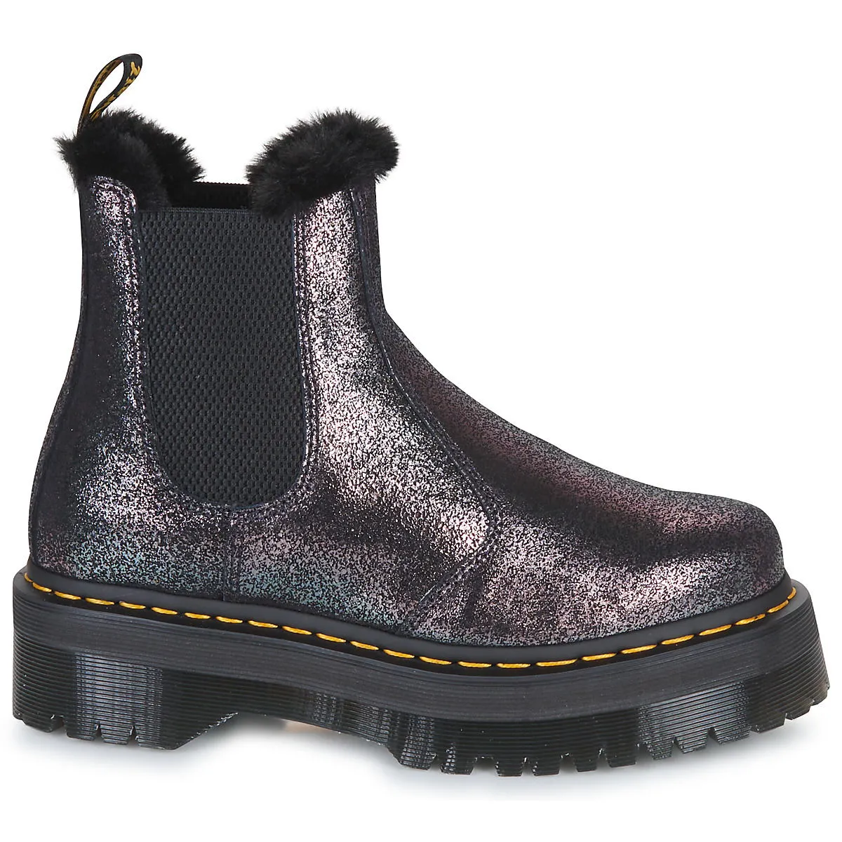 Dr. Martens 2976 Quad Fur Lined Distressed Metallic